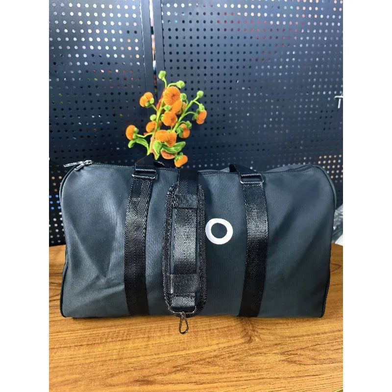 Waterproof yoga gym crossbody bag in dark navy with webbing straps and front O-detail