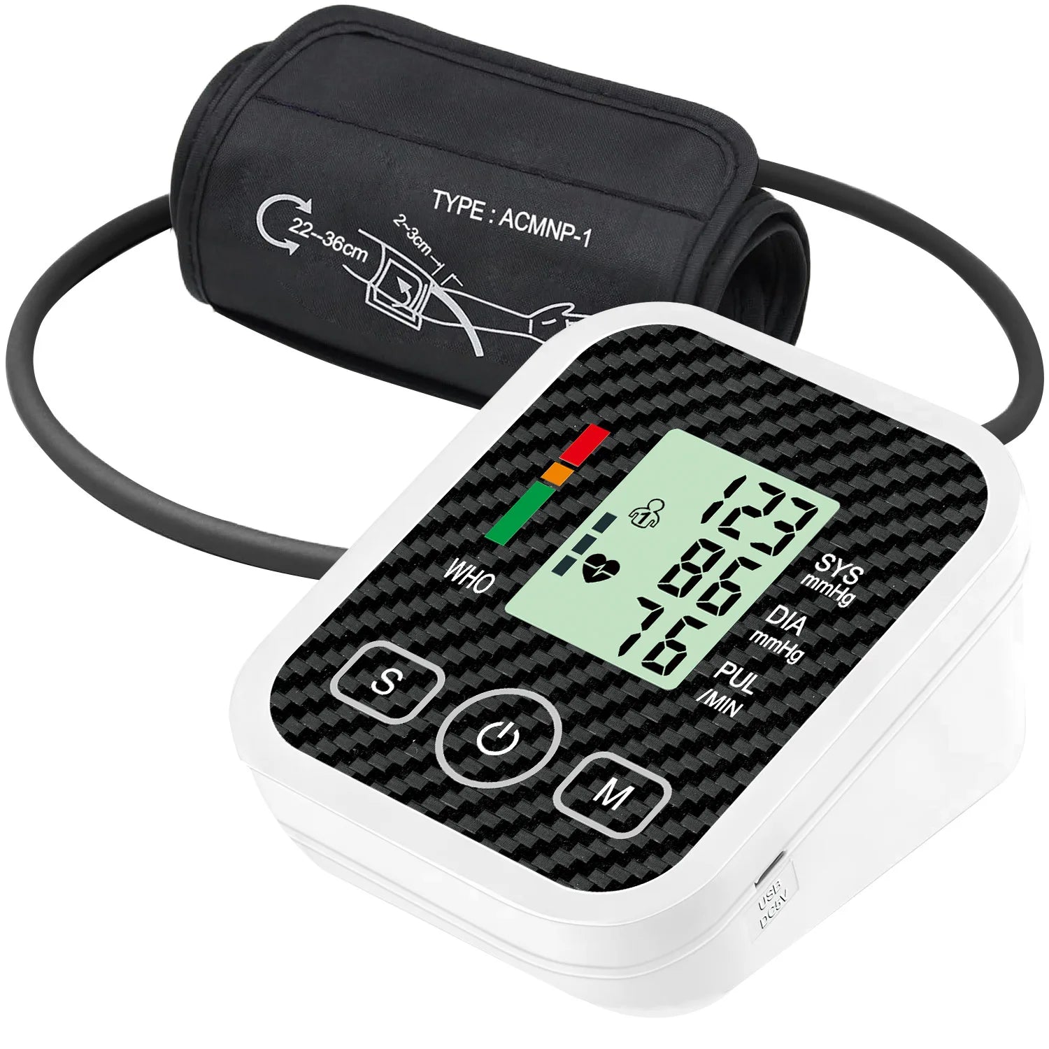 Automatic Digital Upper Arm Blood Pressure Monitor LCD & Cuff Medical Measuring BP & Pulse Rate Blood Pressure Monitors for Home