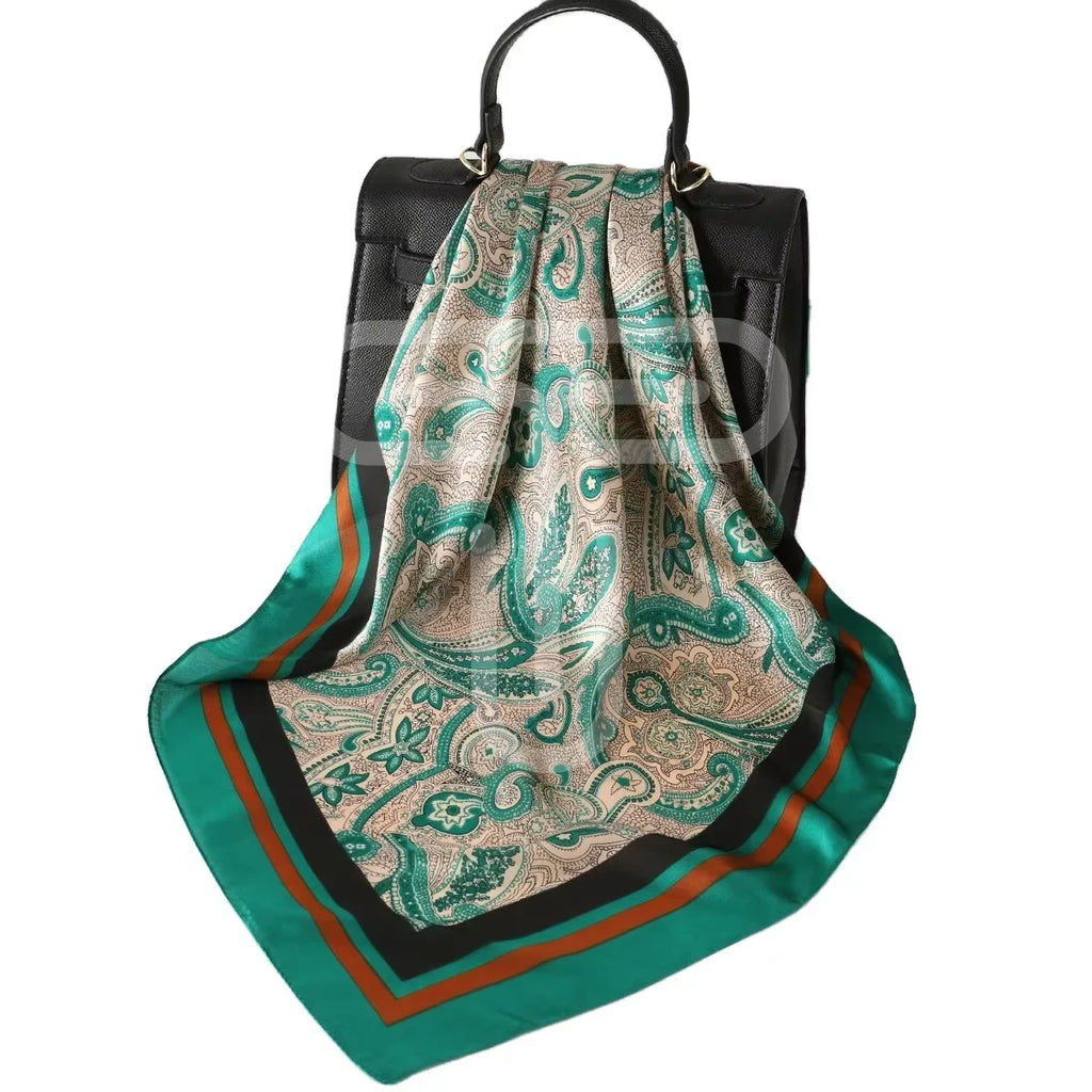 Customized Print Premium Pure Silk Scarves for Women Lightweight Satin Neck Wrap with Soft Touch Solid Pattern Silk Wrap Scarves