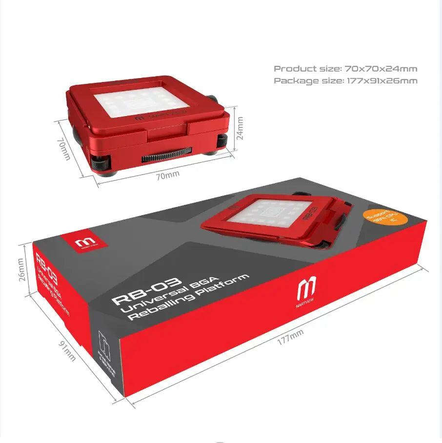 Martview RB03 RB-03 Fullset Multi-functions Automatic Positioning Universal BGA Reballing Station Holder Template - 97pcs Nets