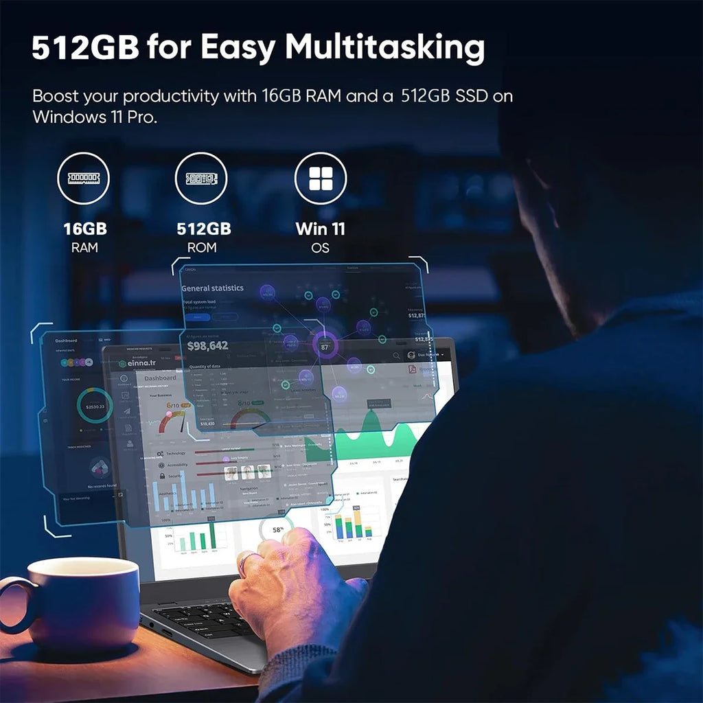 2026 14.1" Intel Core I9 10980HK Laptop Computer Windows 11 Pro 16GB 32GB DDR4 1TB SSD Notebook PC Portable Laptops Gaming