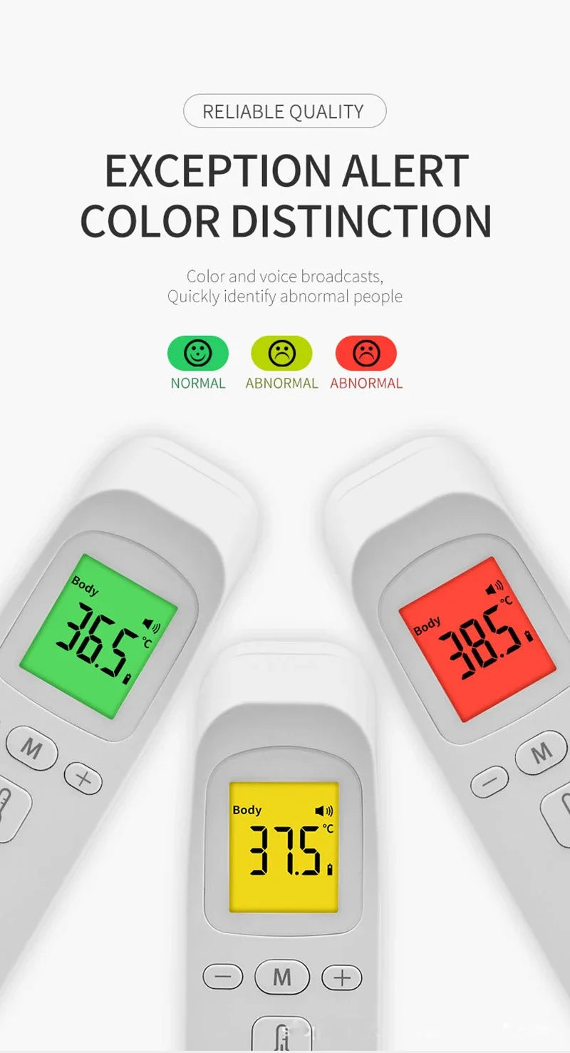 Wrist Blood Pressure Monitor LED Rechargeable English Voice Broadcast Tonometer BP Monitor Forehead Digital Thermometer