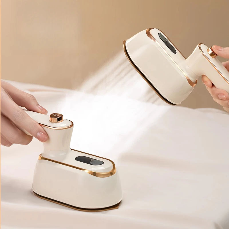 Tidesmit handheld portable steam iron showing dual dry and wet ironing function for efficient clothes steaming