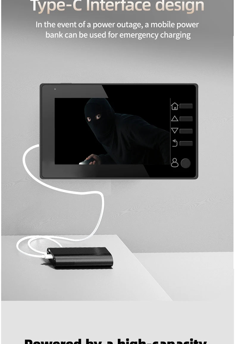 Danmini 4.3'' Electric Peephole 1MP 120° Wide-angle Security Camera Photograph Digital Cat Eye Doorbell Night Vision Door Viewer