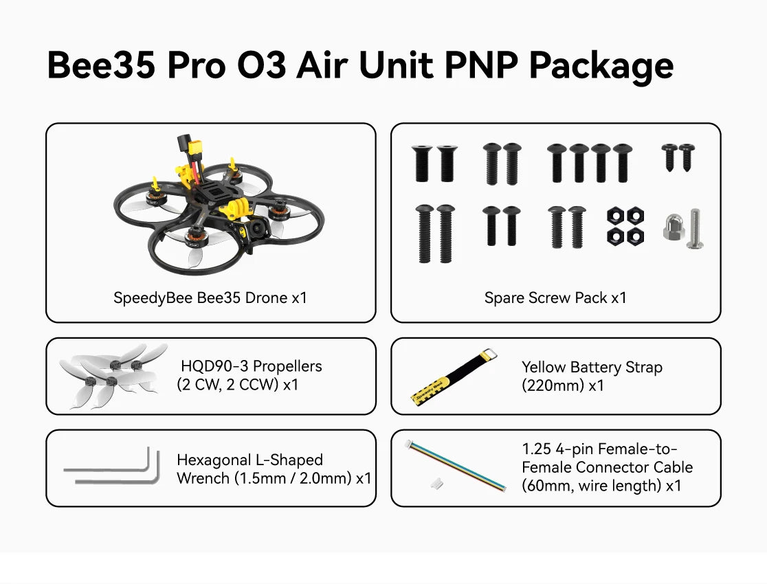 SpeedyBee Bee35 Pro 3.5 Inch Cinewhoop FPV Drone with O3 Air Unit Tidesmit