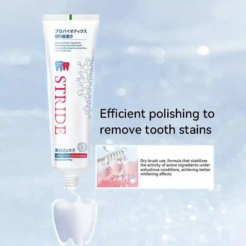 Tidesmit teeth whitening toothpaste for dental calculus removal, bad breath treatment, and plaque prevention.