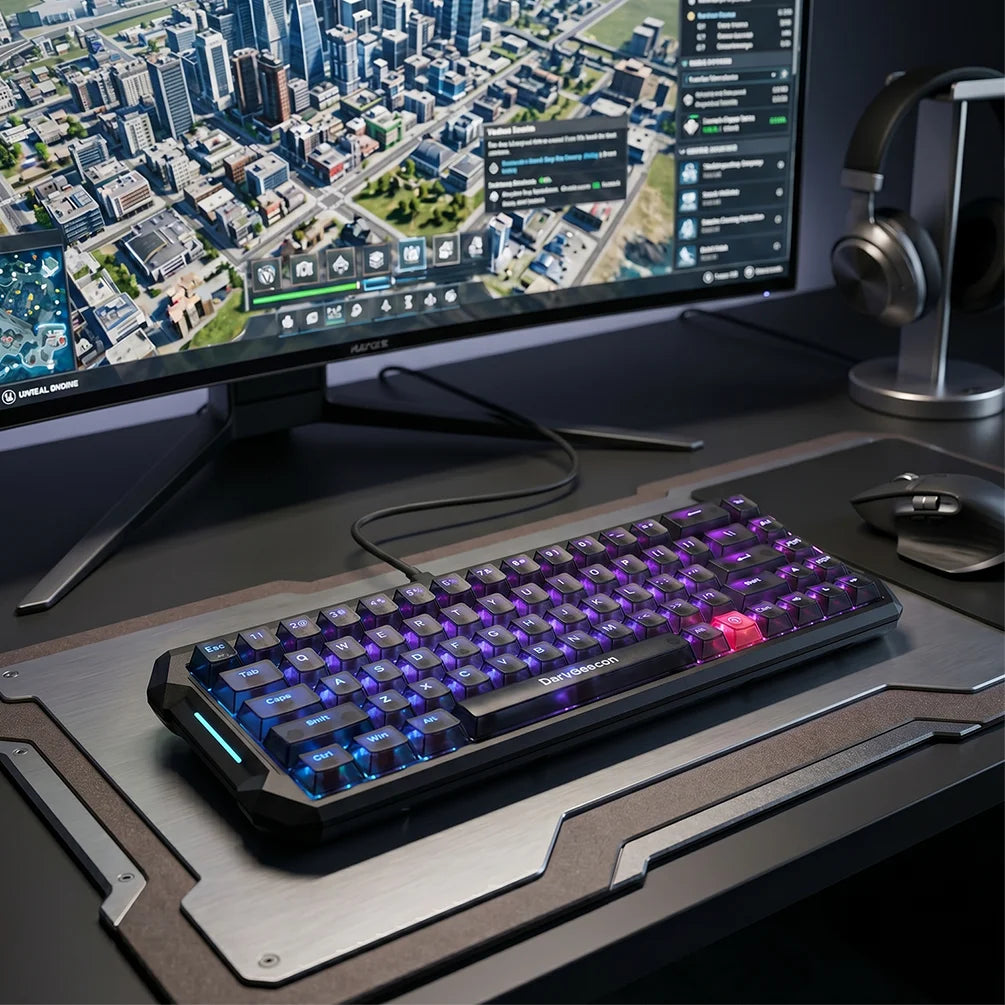 DarkBeacon 65% HE Magnetic Gaming Keyboard Flux 68 Wired RGB Hot Swappable Gasket Mount Structure Keyboards for Laptop PC Gamer