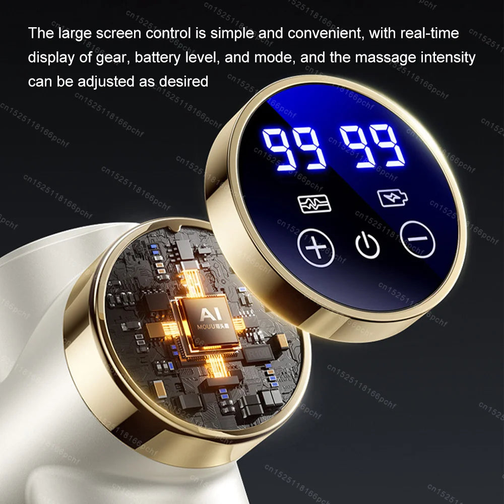 Electric Massage Gun - 9-Speed Deep Tissue Muscle Recovery Tool White Fascia Gun Tidesmit