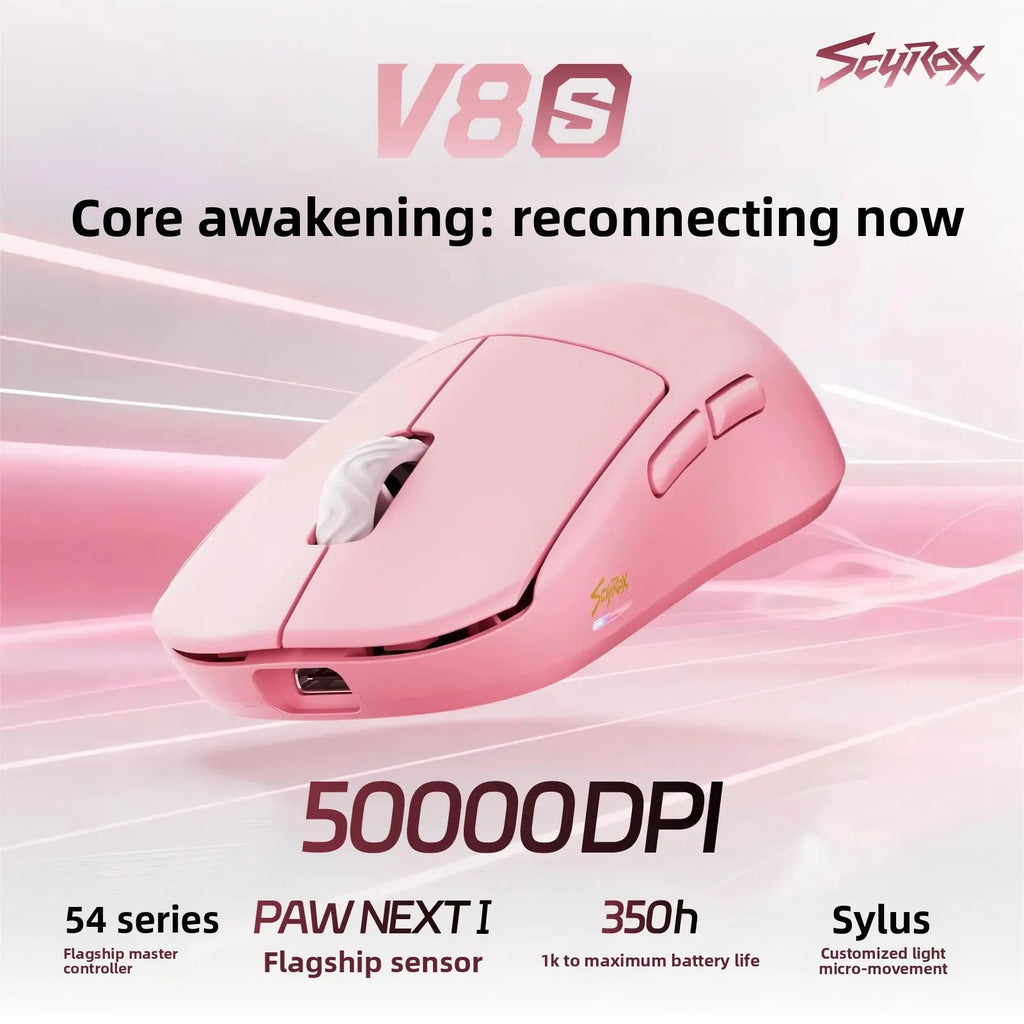 Scyrox V8/V8S Gaming Mouse Wireless 36g Lightweight 8K Polling PAW3950 Sensor Ergonomic FPS Esports Peripheral PC Mouse