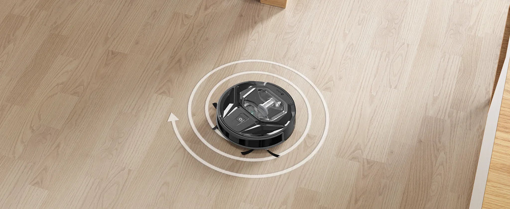 Tidesmit Lefant M320 robot vacuum with 6000Pa suction and carpet detection cleaning a hardwood floor