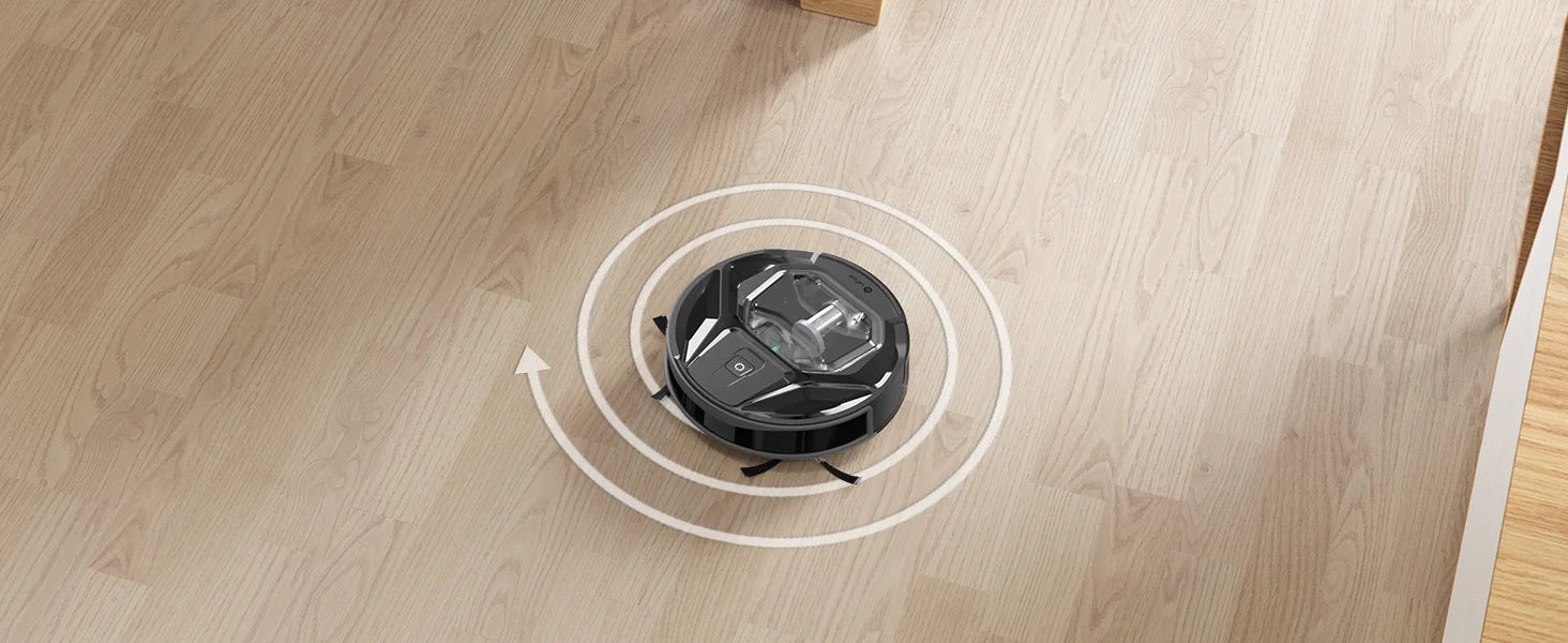 Tidesmit Lefant M320 robot vacuum with 6000Pa suction and carpet detection cleaning a hardwood floor