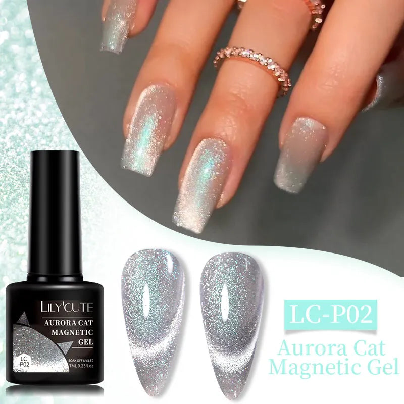 Magnetic Cat Eye Gel Nail Polish – Reflective UV Soak Off Kit Permanent Makeup Machines LC-P02 Tidesmit