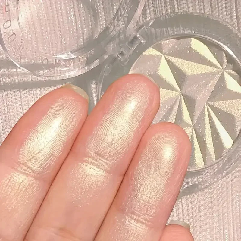 Tidesmit dual tone highlighter palette showing 3D shimmer and matte contour powder texture for face illumination