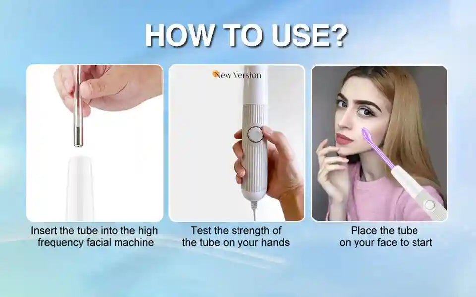 High Frequency Facial Machine - 6-in-1 Professional Skin Therapy Wand Eye Massage Instrument Tidesmit