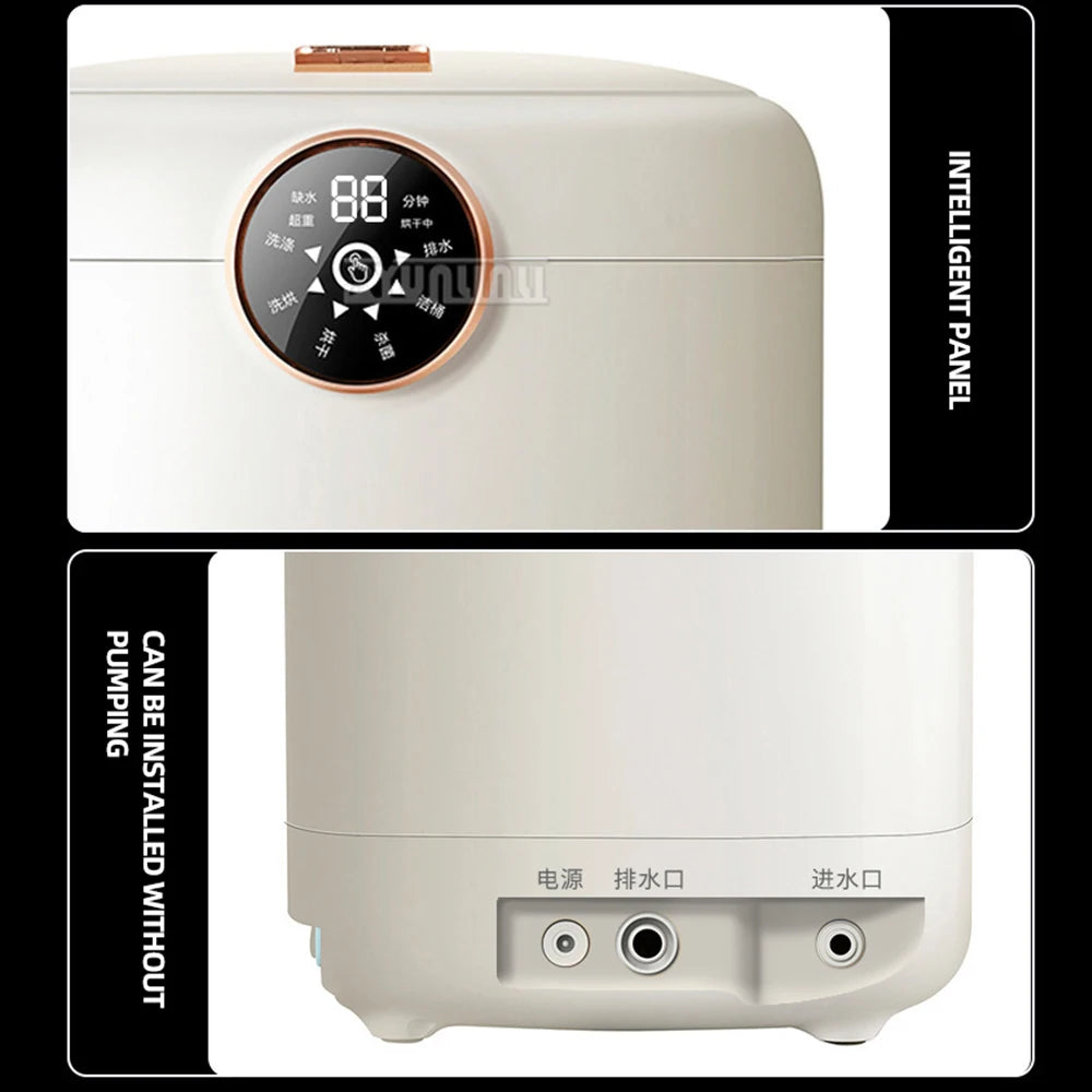 Tidesmit portable automatic underwear and socks washer with integrated drying feature shown in side profile view