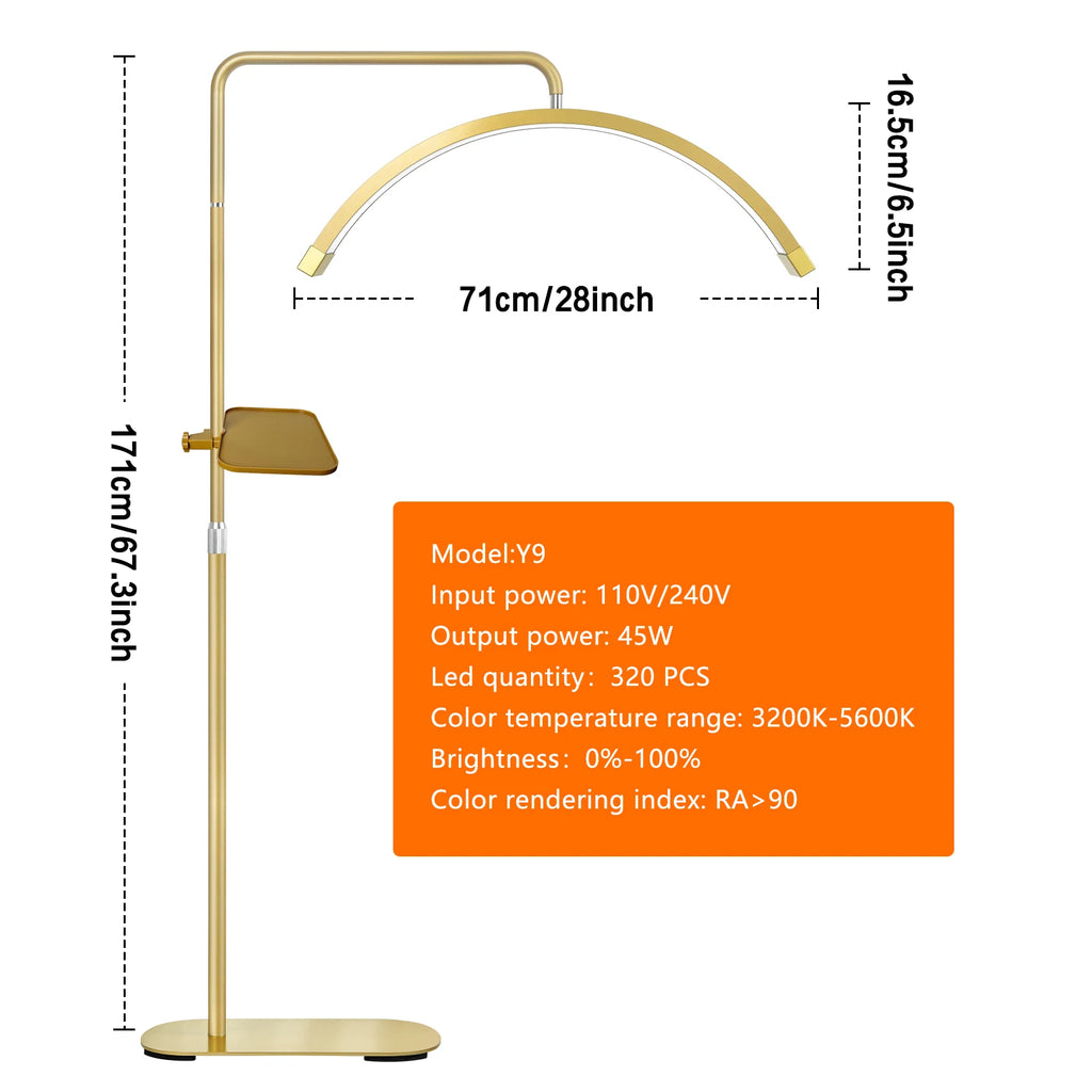 Half Moon Lash Light with Adjustable Tripod for Professional Salons Tidesmit