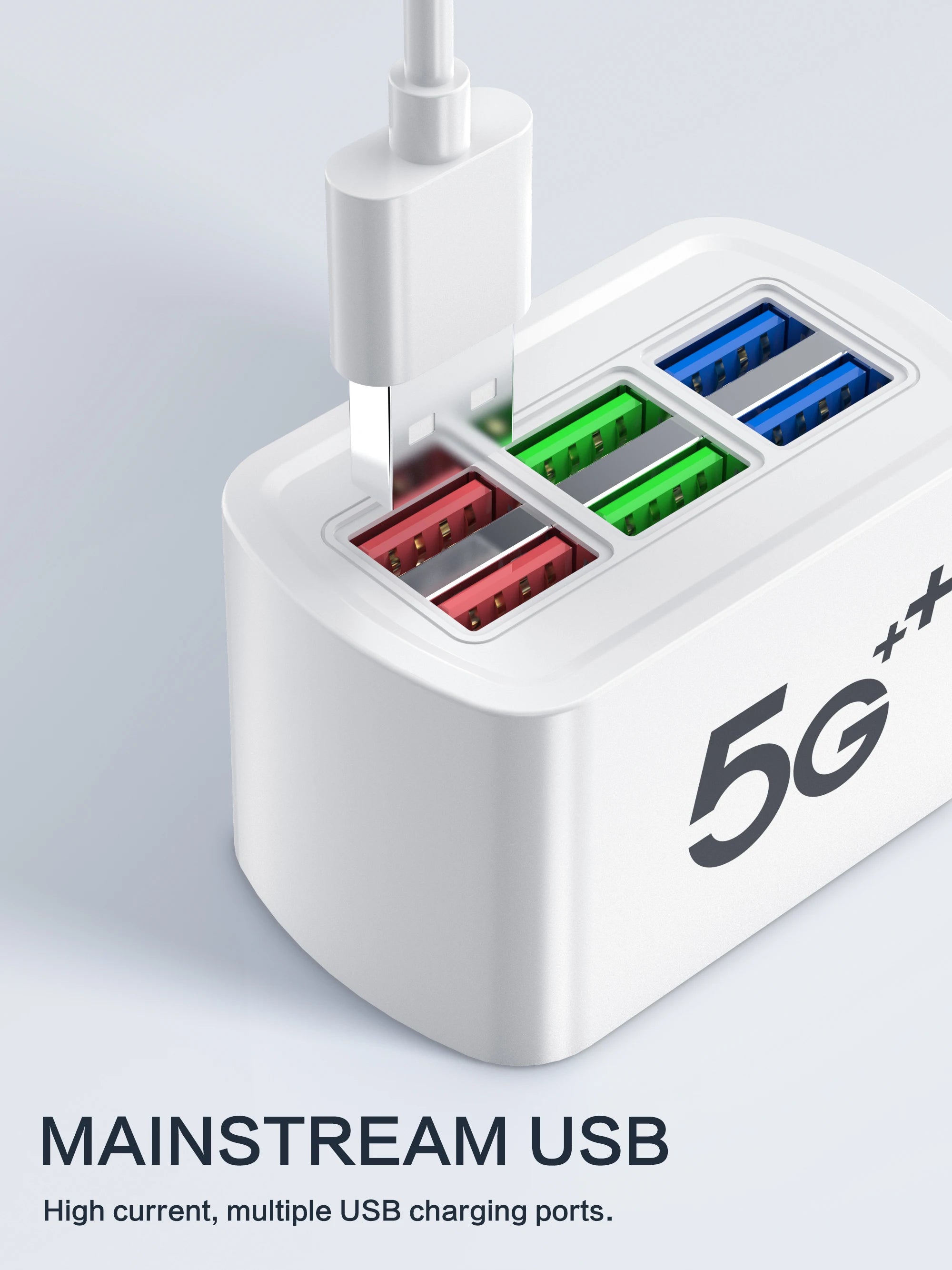 Universal 6 USB Charger Fast Charging Adapter Mobile Phone Power Strip with 1m Cable 6 USB HUB Charging Station For Home Office