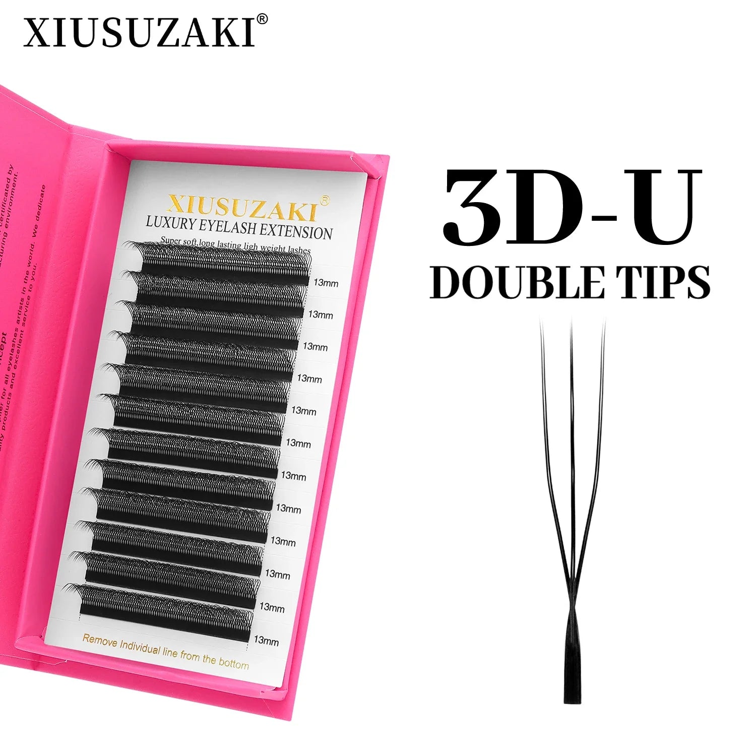 XIUSUZAKI U-Shaped YY 3D 4D 5D W Eyelash Extensions New Style U/W Lashes Extension Mink Premade Volume Fans False Eyelashes False Eyelashes U 2-3DW Tidesmit