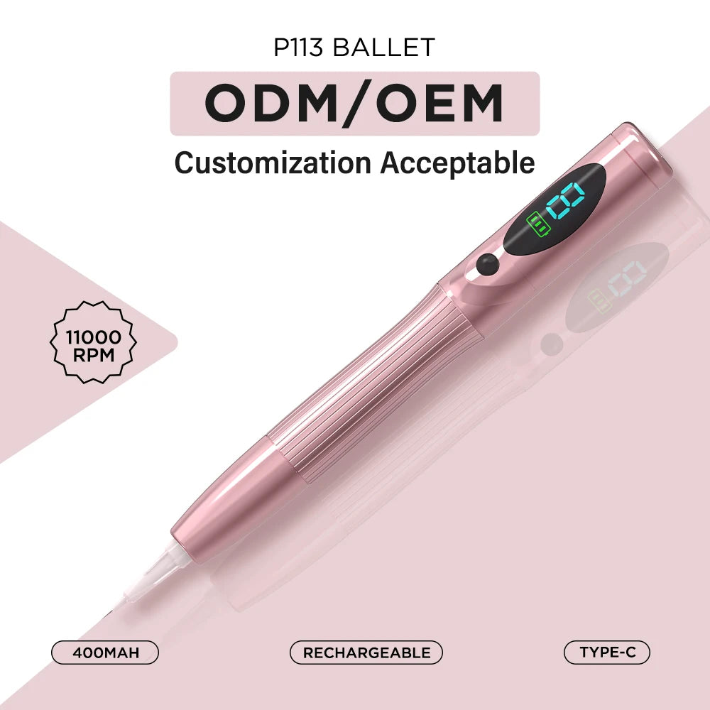 Wireless PMU Machine for Eyebrows - Pink Professional Microblading Pen Permanent Makeup Machines Tidesmit