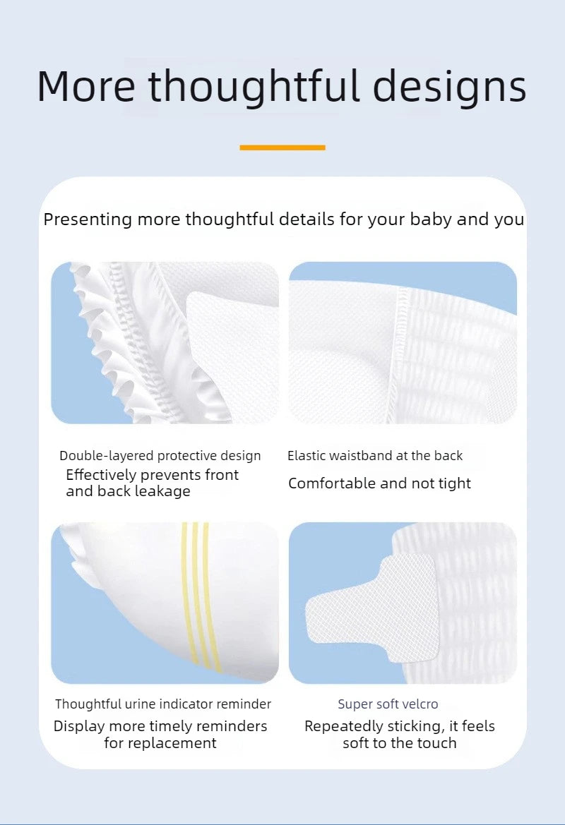 50Pcs Various Sizes Newborn Disposable Diapers Baby Nursing Nappy Light & Thin Breathable & Highly Absorbent Children's Diapers