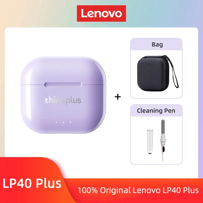 Lenovo LP40 II TWS Wireless Bluetooth Earphones by Tidesmit Purple Bag Pen Tidesmit
