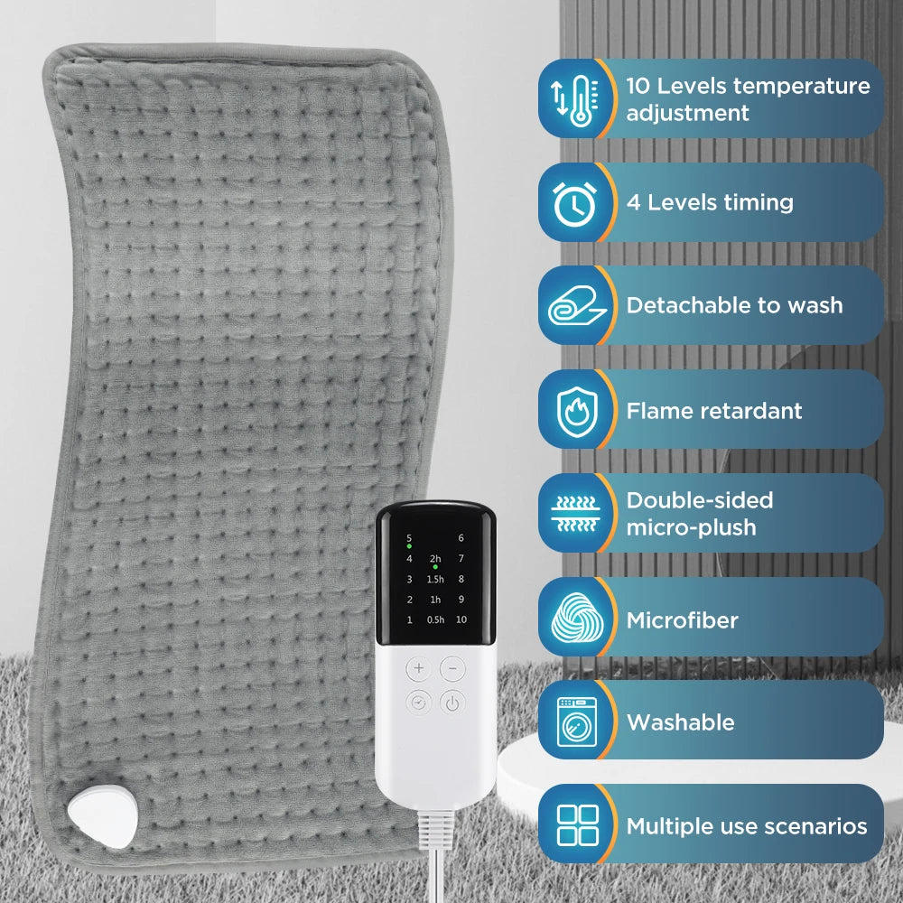 Electric Heating Pad for Neck and Back with 9 Heat Levels - Tidesmit Body Shaping Massage Equipment Tidesmit