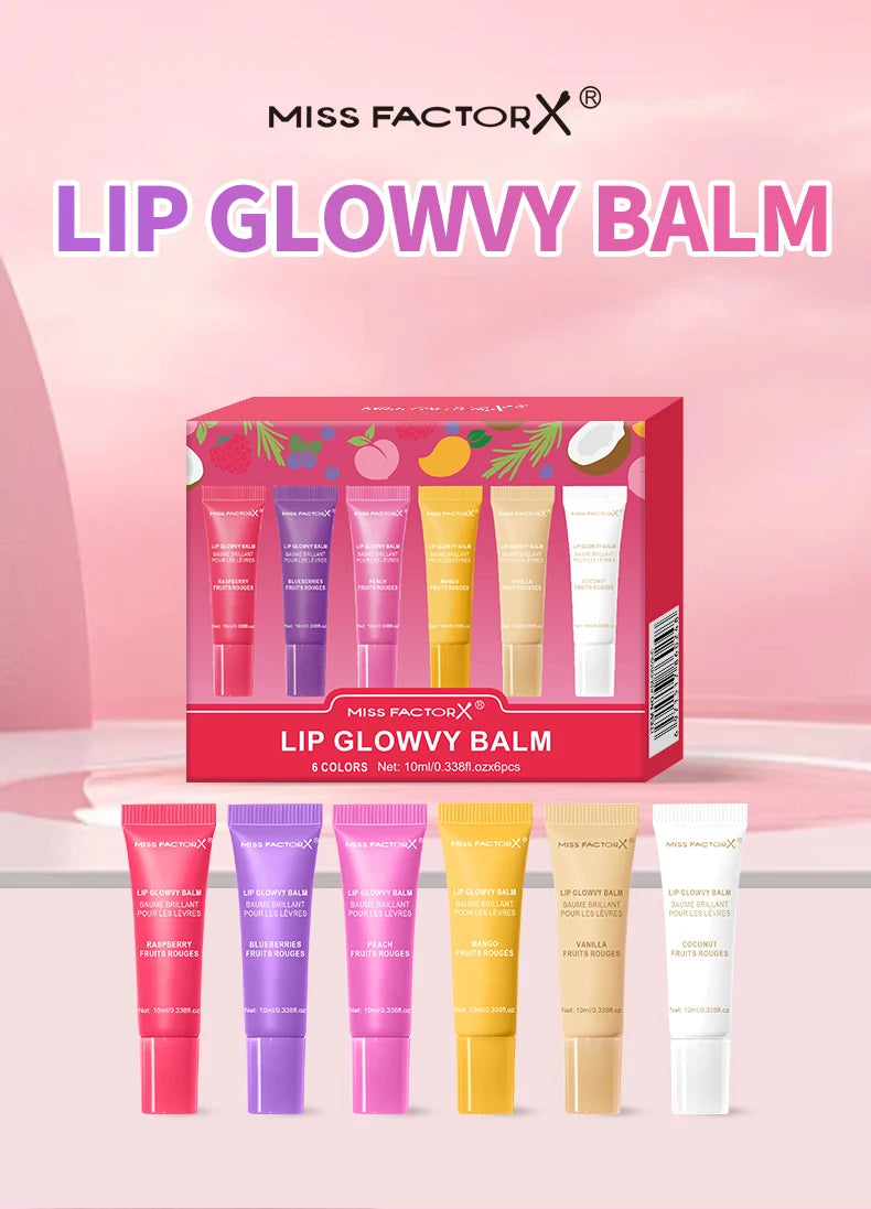 Fruit Flavored Lip Oil Set – 6-Piece Hydrating Lip Care Treatment Lip Care Tidesmit