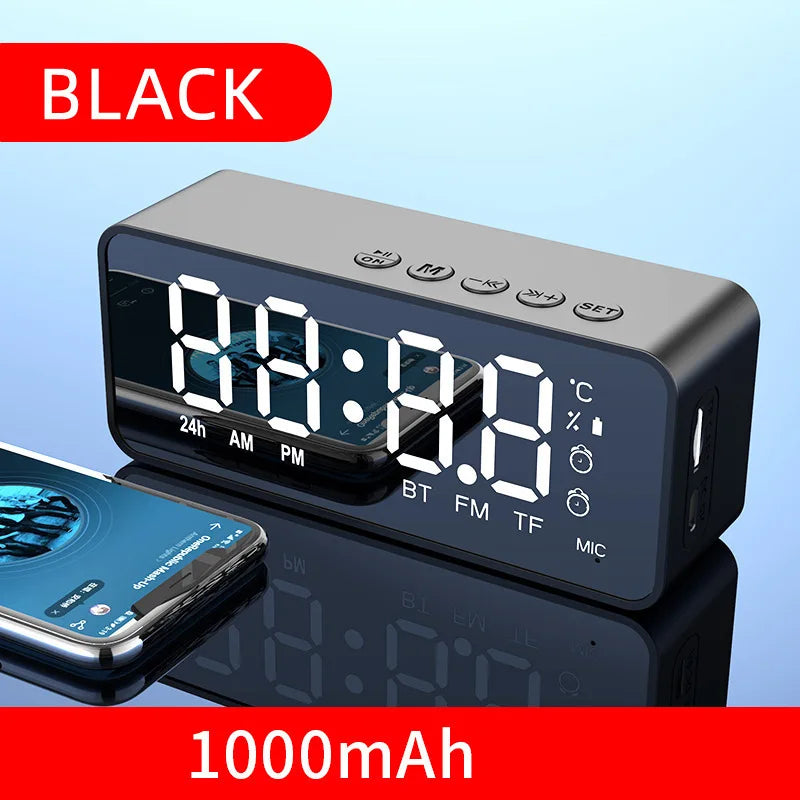 Wireless Bluetooth Speaker Alarm Clock Portable Radio FM Subwoofer Sound Box Music Mini Lamp Woofers Caixa De Som Coluna Bocina