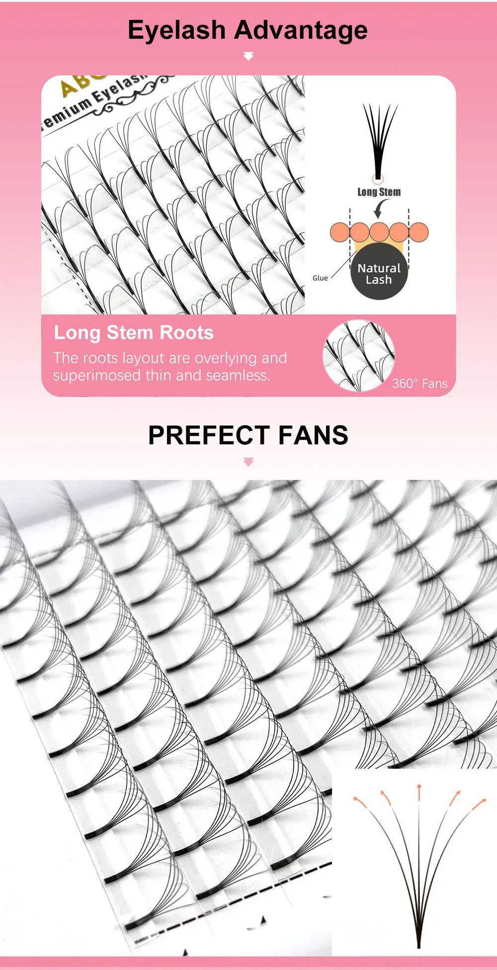 Russian Volume Eyelash Extensions 5D-6D | Matte Soft False Lashes False Eyelashes Tidesmit