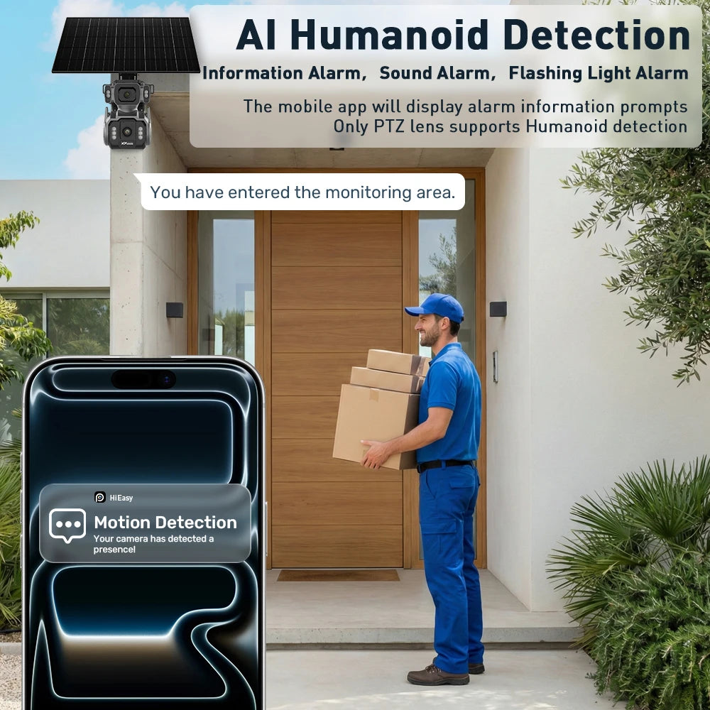 LS VISION Outdoor Surveillance Solar Camera 4g 12X Optical Zoom Cctv Home Cam With 24/7 Video Recording Dual Screen AOV Tracking
