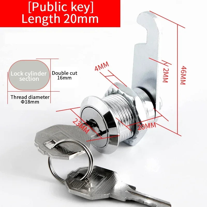 5/20/100SETS 16mm 20mm 25mm 30mm 35mm Metal Rotary Key Switch Push Button Lock Switch Latching Cylinder Cabinet Security Locker