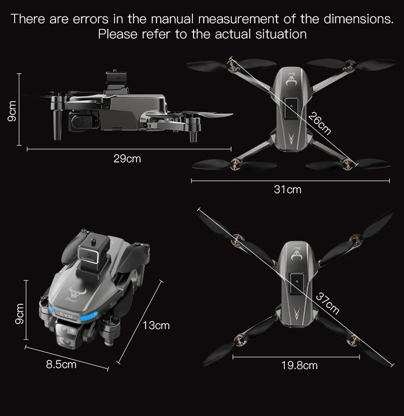 GPS Camera Drone with Obstacle Avoidance - Foldable 8K Quadcopter Tidesmit
