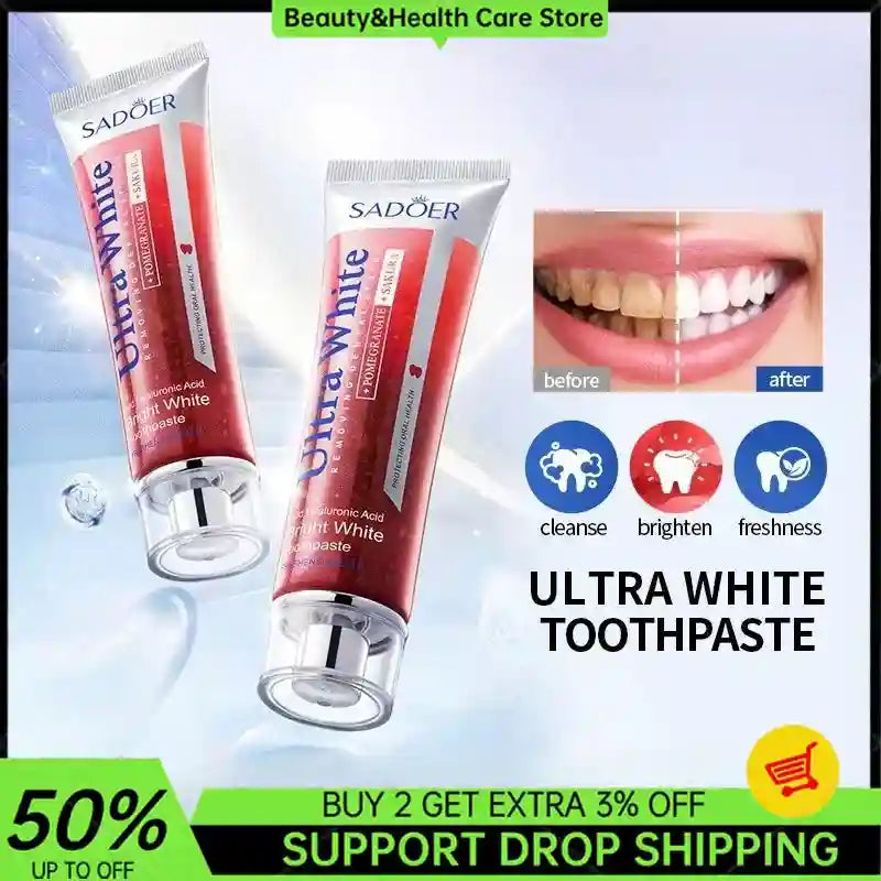 Tidesmit 100g Sakura Red Pomegranate fluoride-free teeth whitening toothpaste for deep stain removal