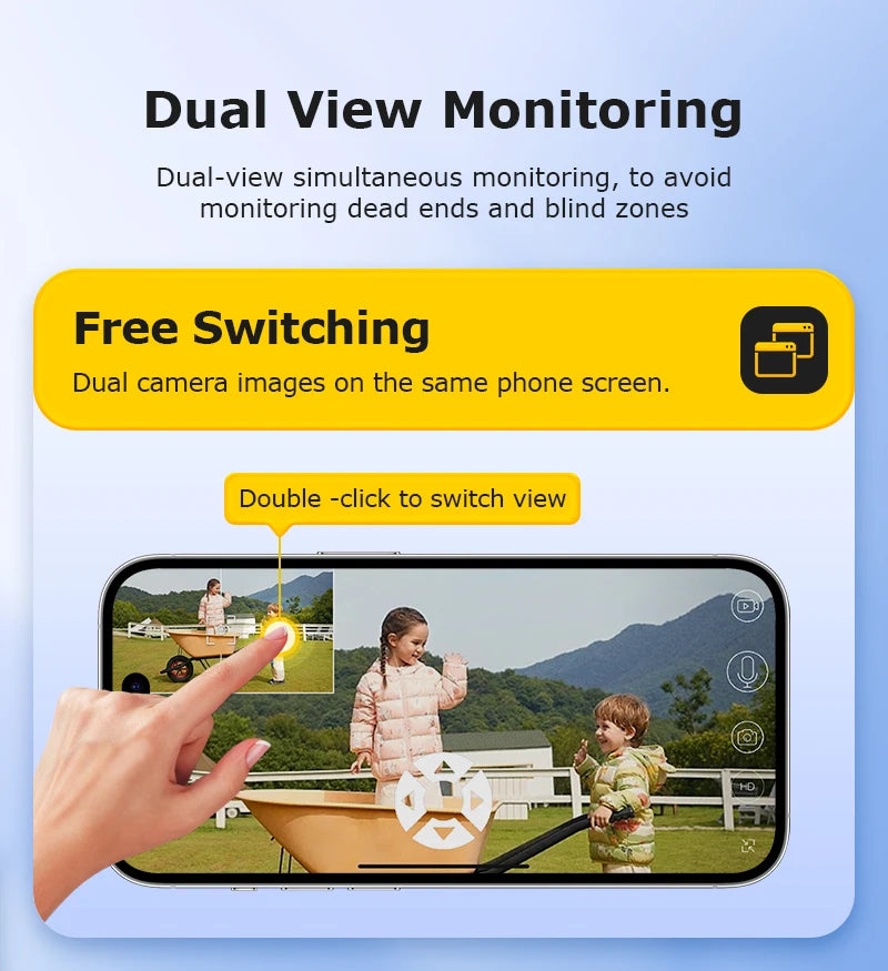 INQMEGA 12MP 60X Optical Zoom 4G/WiFi Solar Camera Dual Screen PTZ PIR Detection Auto Tracking CCTV Surveillance Cameras Ubox