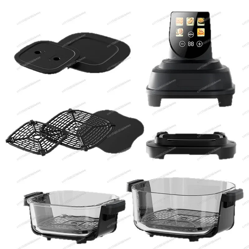 cross-border air fryer 2025 new smart oil-free multi-function visual double-layer automatic household fryer baking