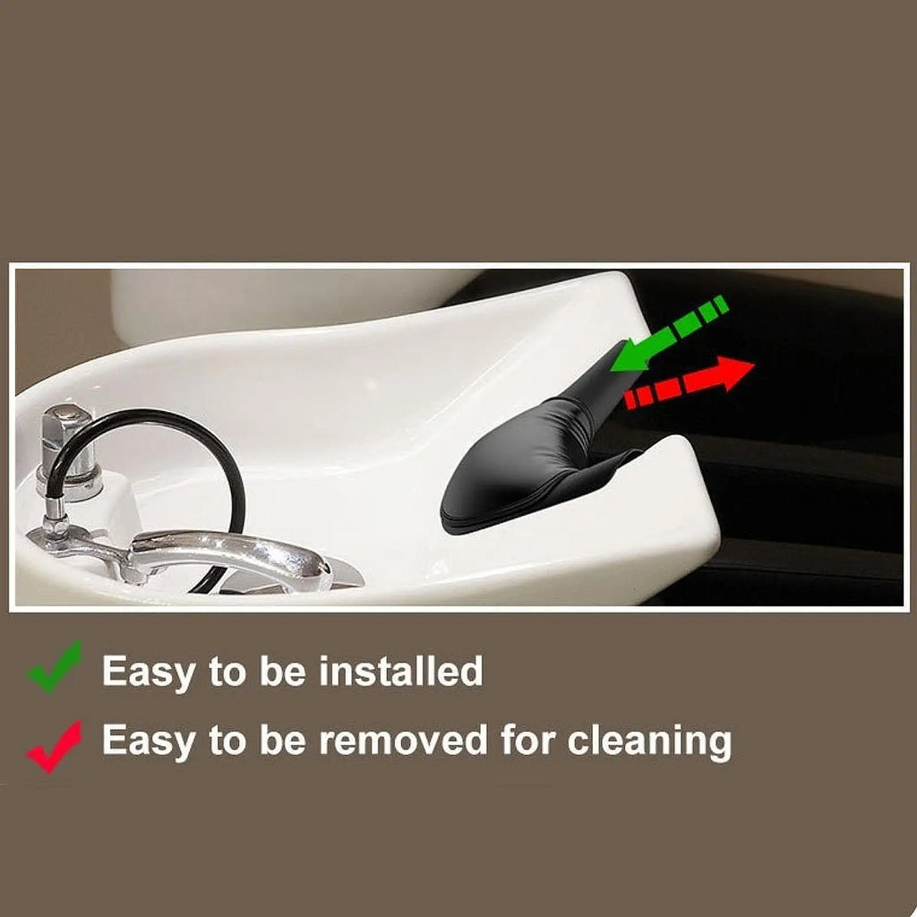 Shampoo Bowl Neck Rest Cushion - Soft Silicone Hair Wash Mat (Black) Massage Chairs Tidesmit