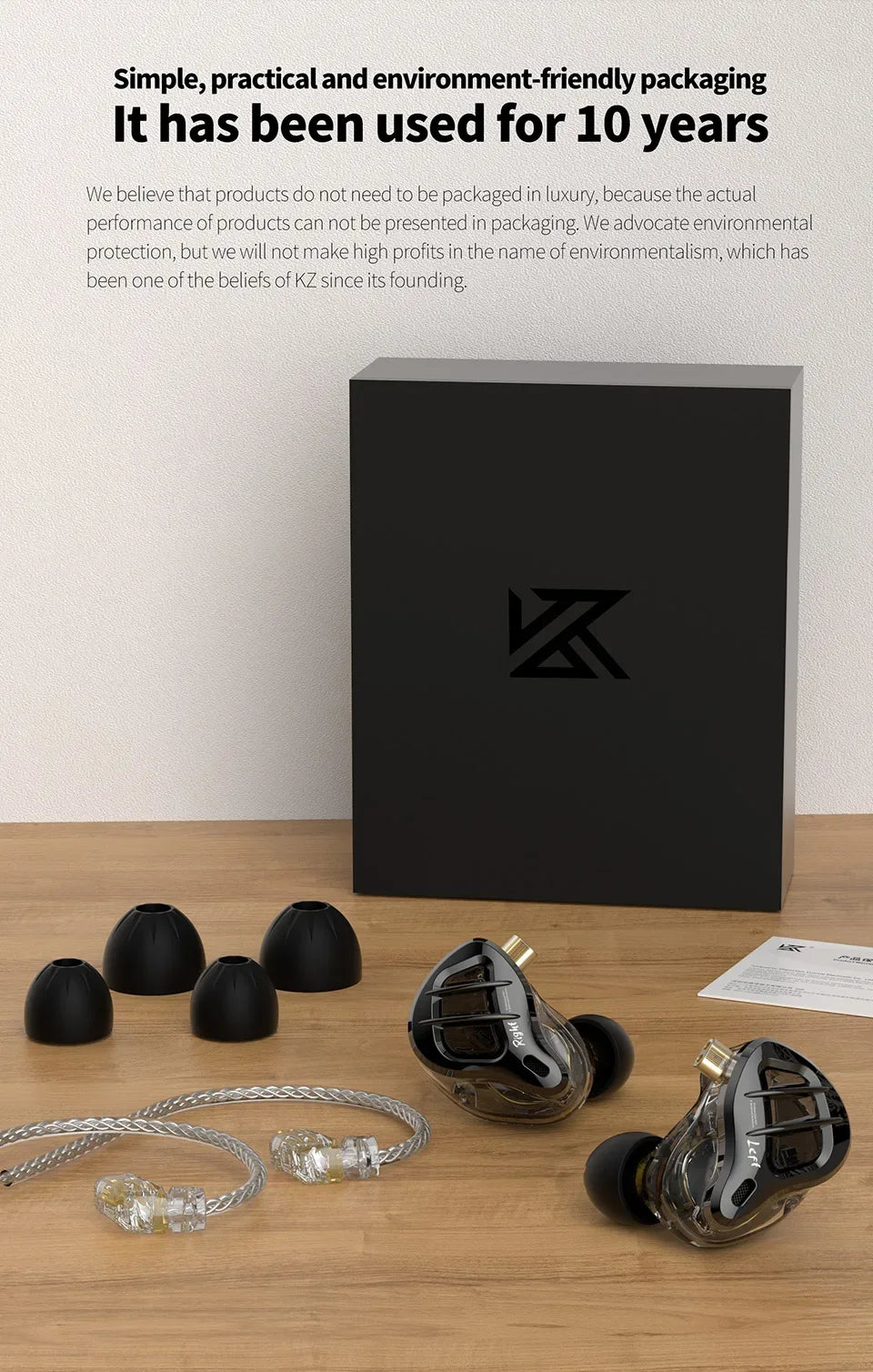 KZ ZAR Hybrid Driver In-ear Monitor 1DD + 7BA HiFi Headphones 2Pin Wired Headphones Music DJ Headphones Sports Gaming Earbud Tidesmit