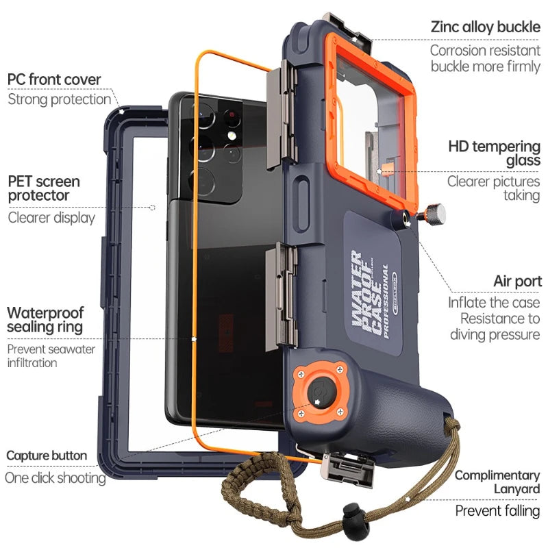 IP68 Waterproof Phone Case for Diving - Military-Grade Protection Tidesmit