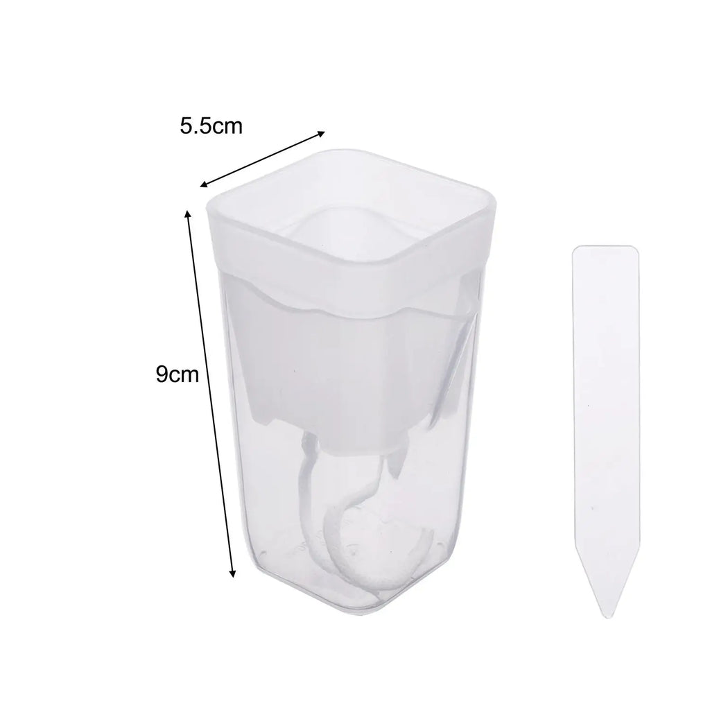 Clear double-layer self-watering planter cup size 5.5cm x 9cm with insert