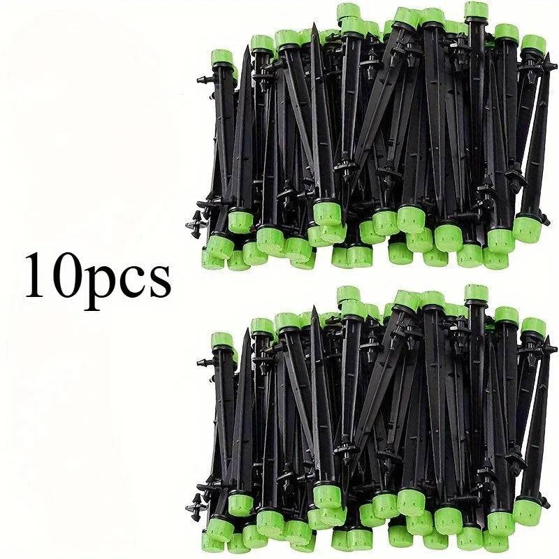 10pcs Drip Emitters Perfect For Tube PE Pipe, Adjustable 360 Degree Water Flow Irrigation Drippers On Stake For Flower Bed