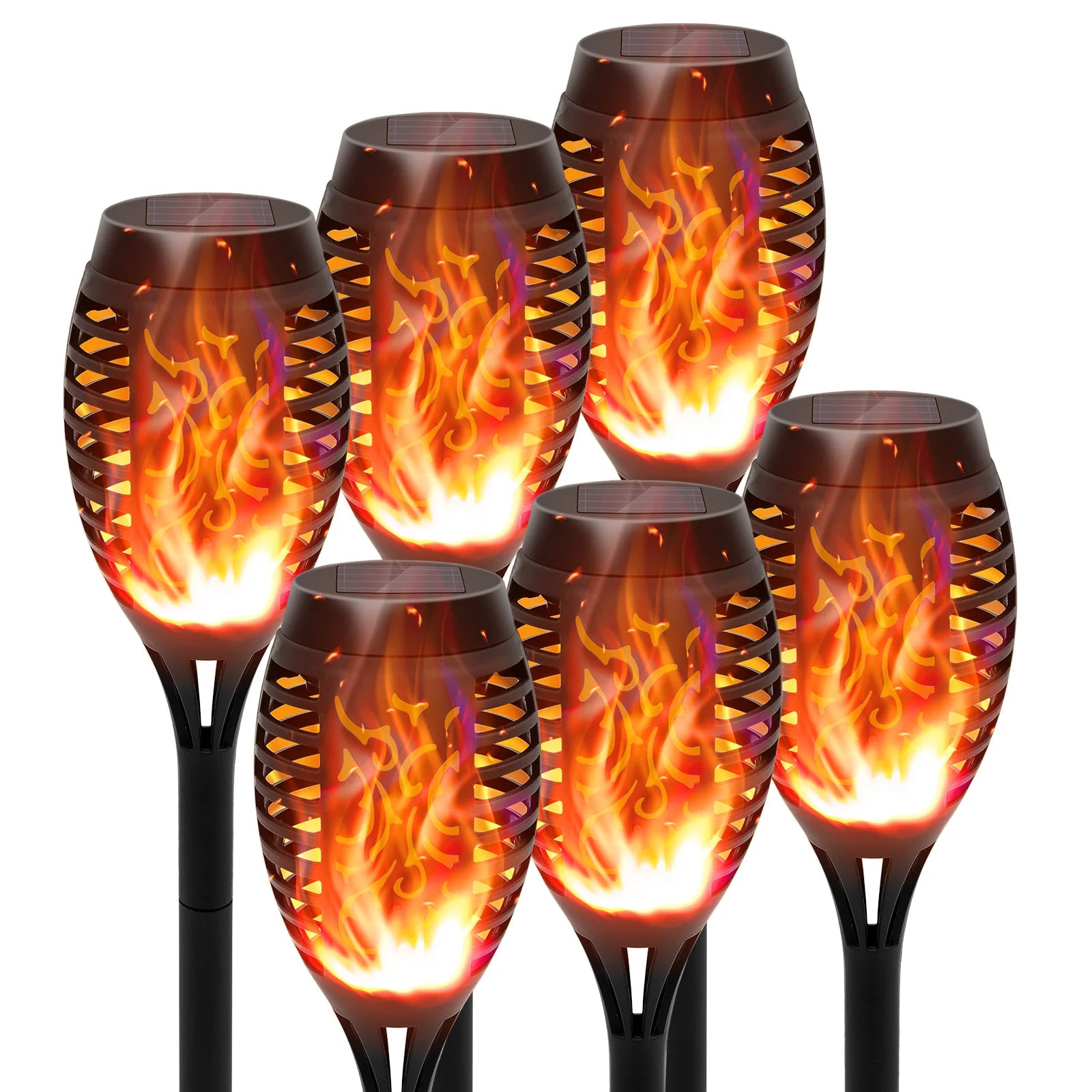 12LED Solar Flame Torch Lights Flickering Waterproof Garden Decoration Outdoor For Lawn Path Yard Patio Floor Lamps