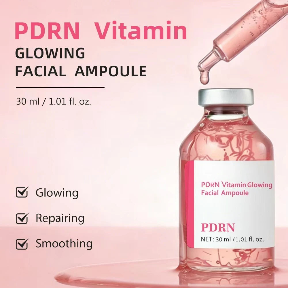 Tidesmit Deep Collagen Essence texture close-up with Pink PDRN and peptides for brightening and moisturizing skincare