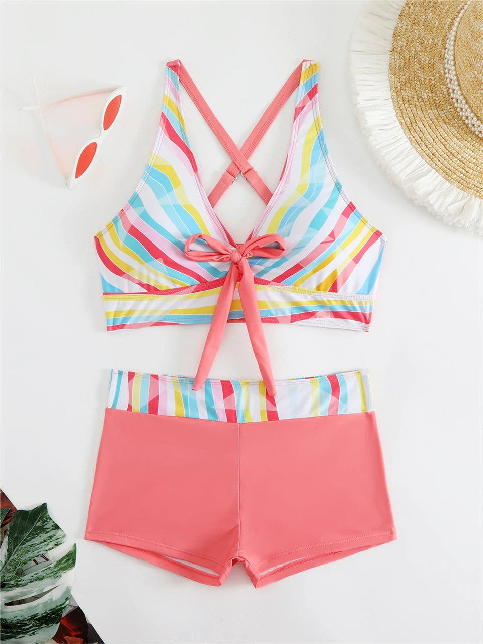 2025 High Waist Bikinis Women Sports Swimwear Print Bathing Suit Female Padded Beach Wear Bathers Swimming Swimsuit Summer