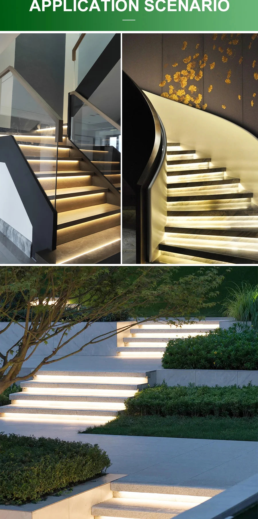 CCT 2700K-6500K Dimmable LED Stair Light Motion Sensor Stair Lighting 1-20 Steps CCT COB Strip Kit For Indoor Stair Light