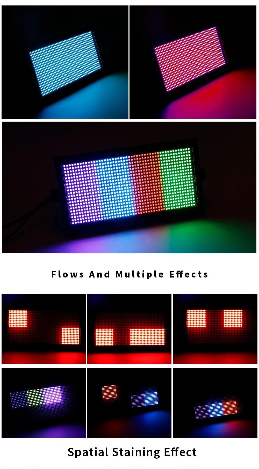 SHEHDS 2/4Pcs LED 200W RGB Marquee Strobe Light 960 SMD 5050 RGB LED For DJ Disco Wedding Nightclub
