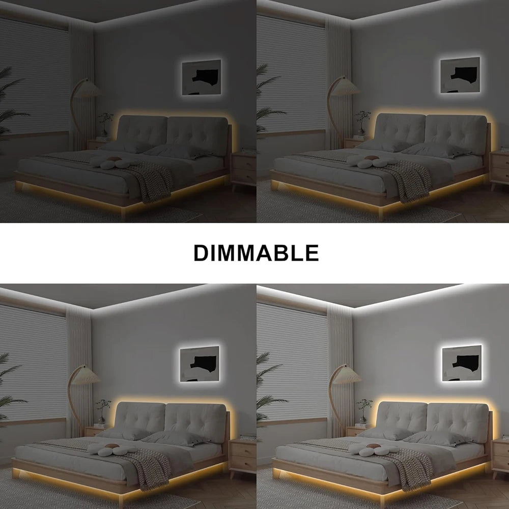 5M 10M 20M COB CCT LED Strip 24V Flexible High Density Dimmable Room Light 2.4G RF Touch Remote Control Dual White 2700K-6500K