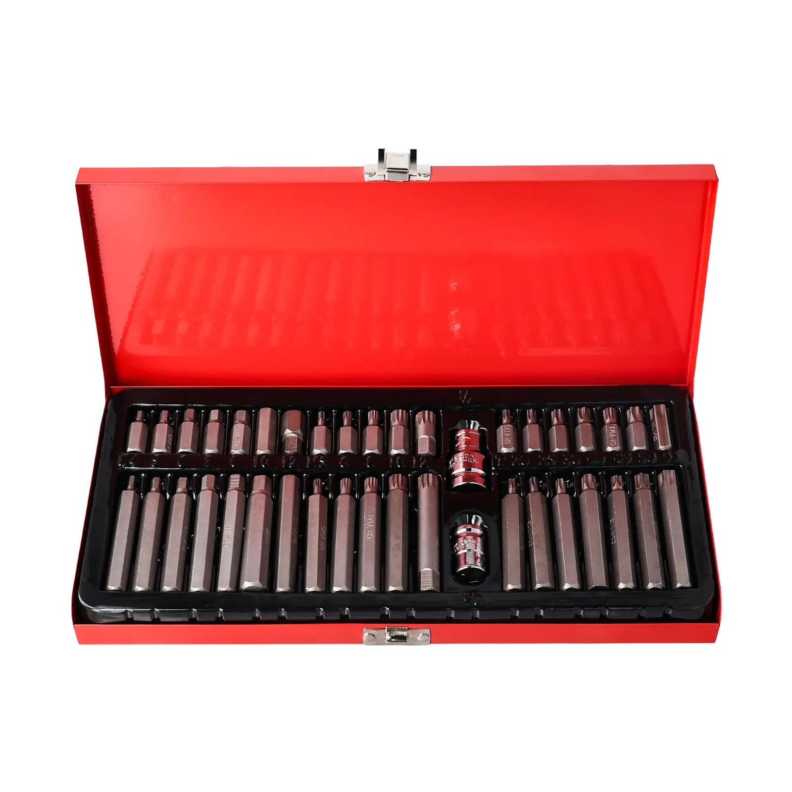 Podofo Screwdriver Socket Bit Set Tools 40pcs Hex Star Torx Spline Socket 1/2inch 3/8inch Drive Impact Socket Bit Tool Set M5 M6