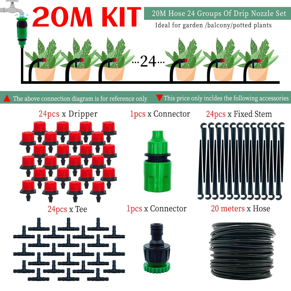 OASIS 50M-5M DIY Drip Irrigation System Automatic Watering Garden Hose Micro Drip Watering Kits with Adjustable Drippers