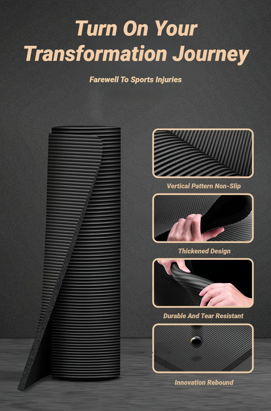 Two-Piece Set High Quality Extra Sport Thick Nbr Non-Slip Yoga Mats For Fitness Pilates Gym Home Tasteless Spor Universal Men