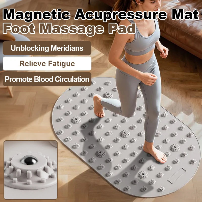Multifunctional Liquid Silicone Foot Massage Pad Foot Acupoint Finger Pressure Board Indoor Jogging Magnetic Shiatsu Yoga Mat